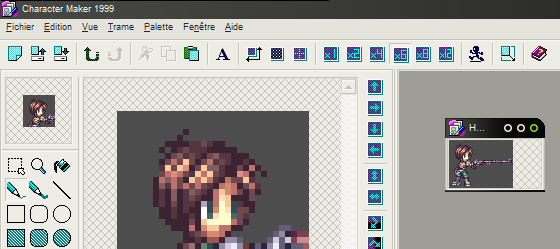 Charamaker 1999 — un logiciel dédié au pixel art.